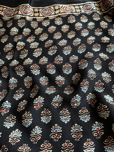Indra: HANDBLOCK AJRAKH MODAL SILK SAREE