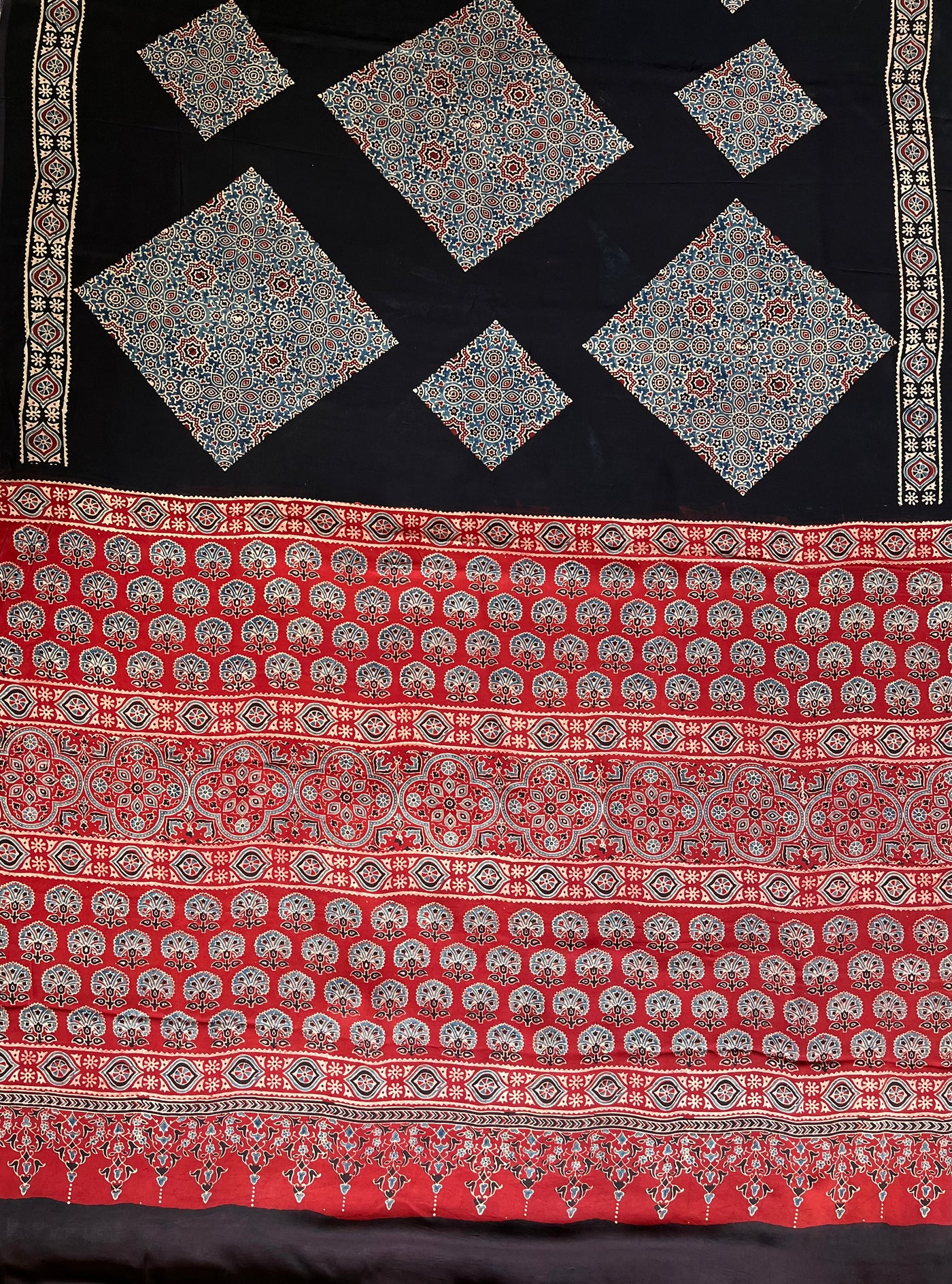 Indra: HANDBLOCK AJRAKH MODAL SILK SAREE