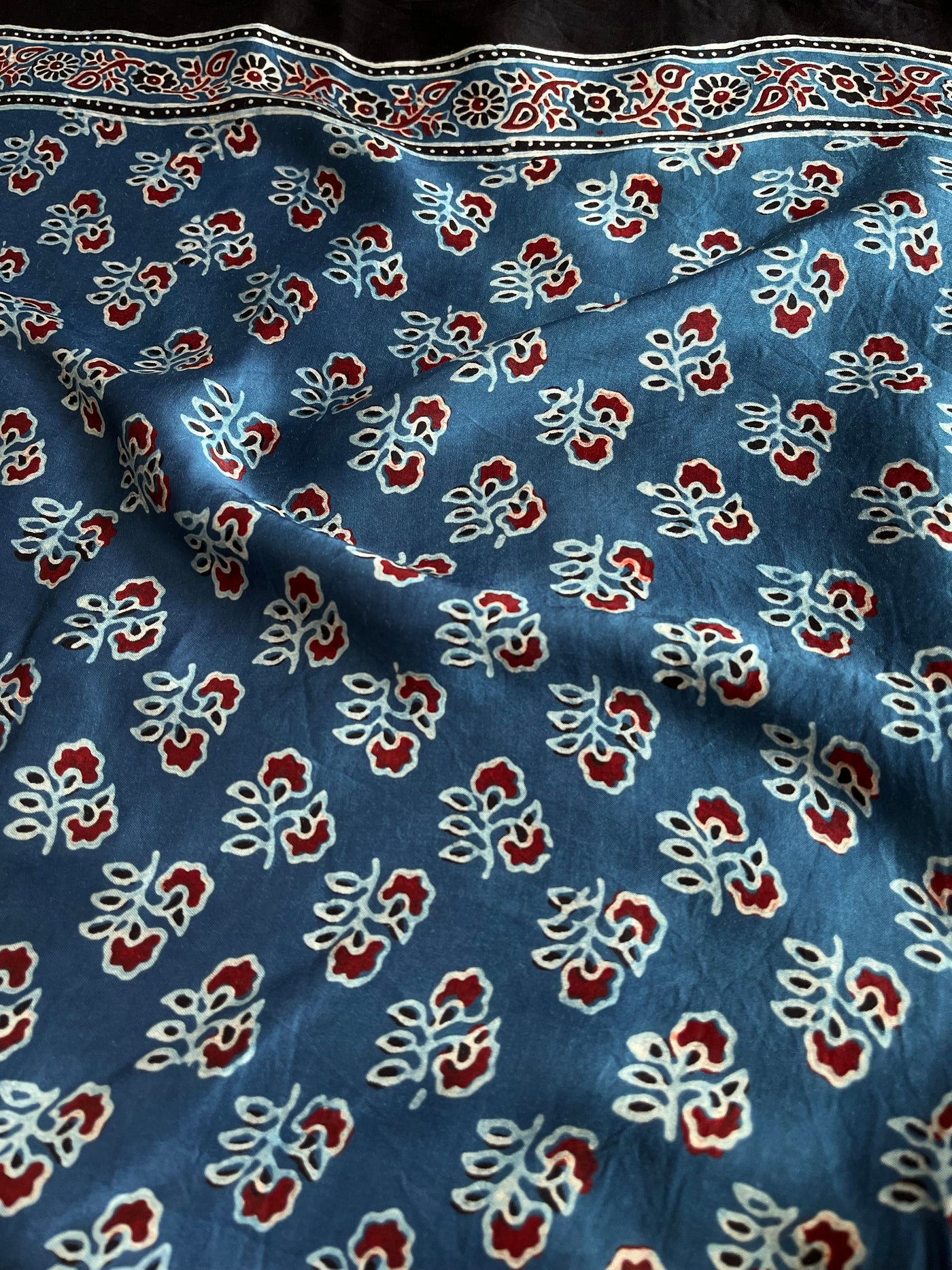 Indigo Diary: HANDBLOCK AJRAKH MODAL SILK SAREE