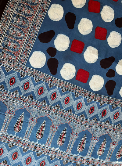 Indigo Diary: HANDBLOCK AJRAKH MODAL SILK SAREE