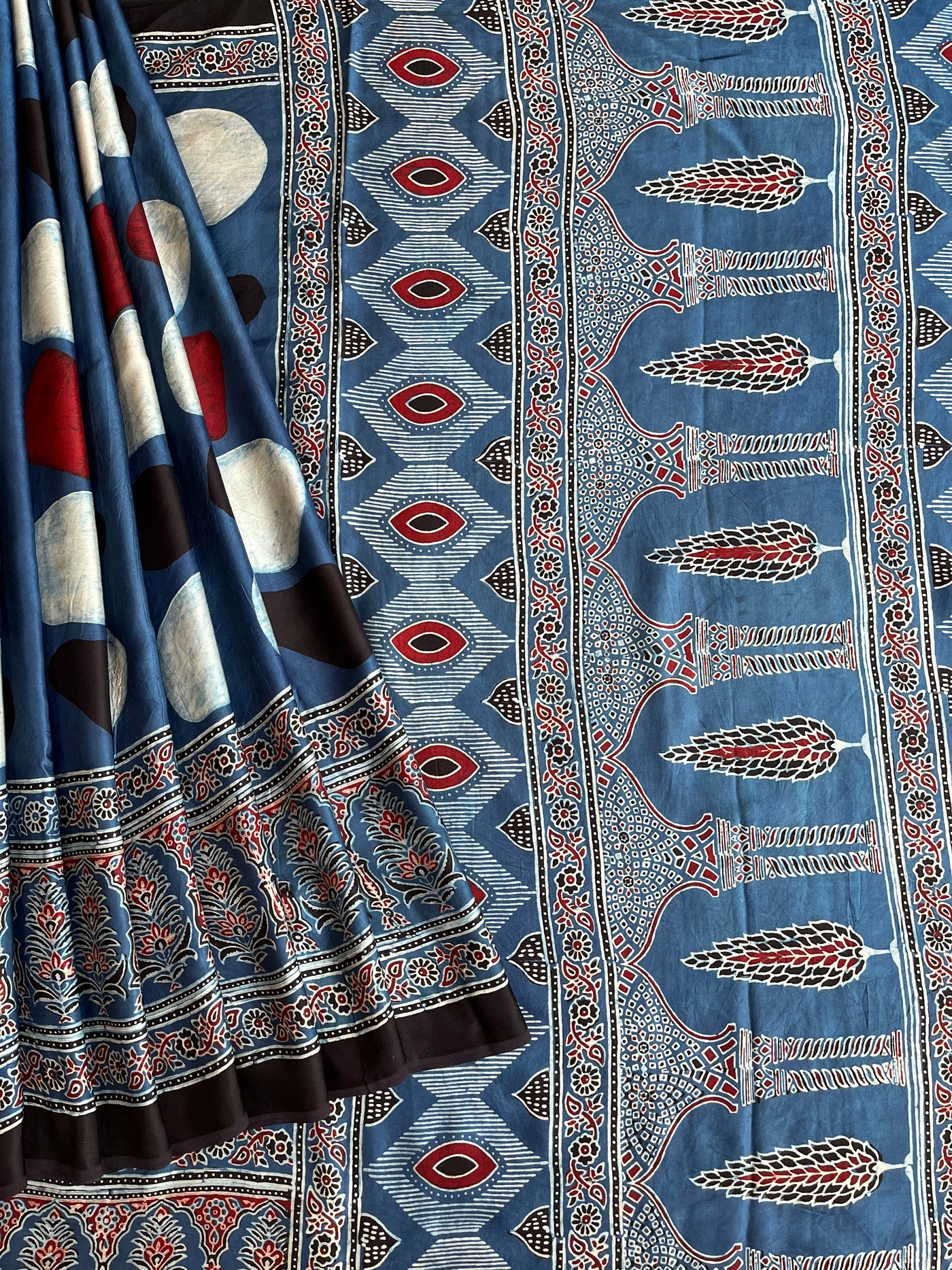 Indigo Diary: HANDBLOCK AJRAKH MODAL SILK SAREE