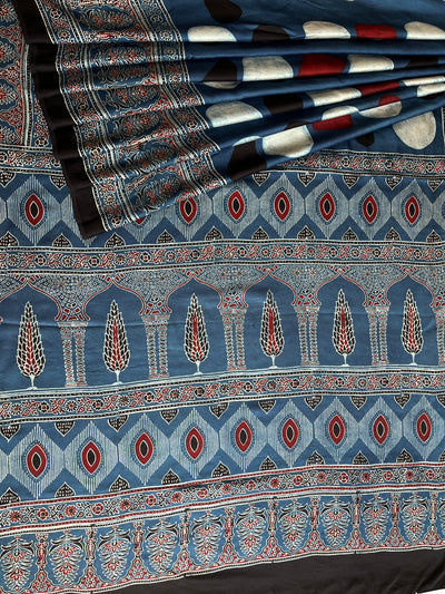 Indigo Diary: HANDBLOCK AJRAKH MODAL SILK SAREE
