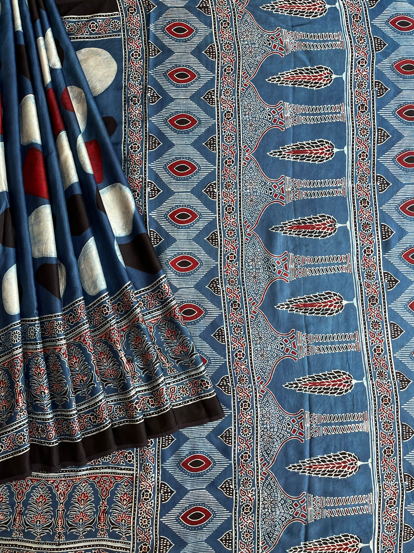 Indigo Diary: HANDBLOCK AJRAKH MODAL SILK SAREE
