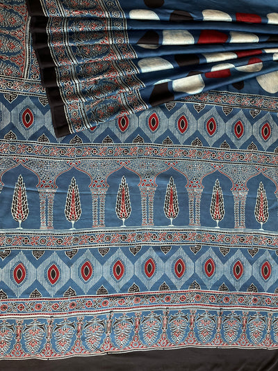 Indigo Diary: HANDBLOCK AJRAKH MODAL SILK SAREE