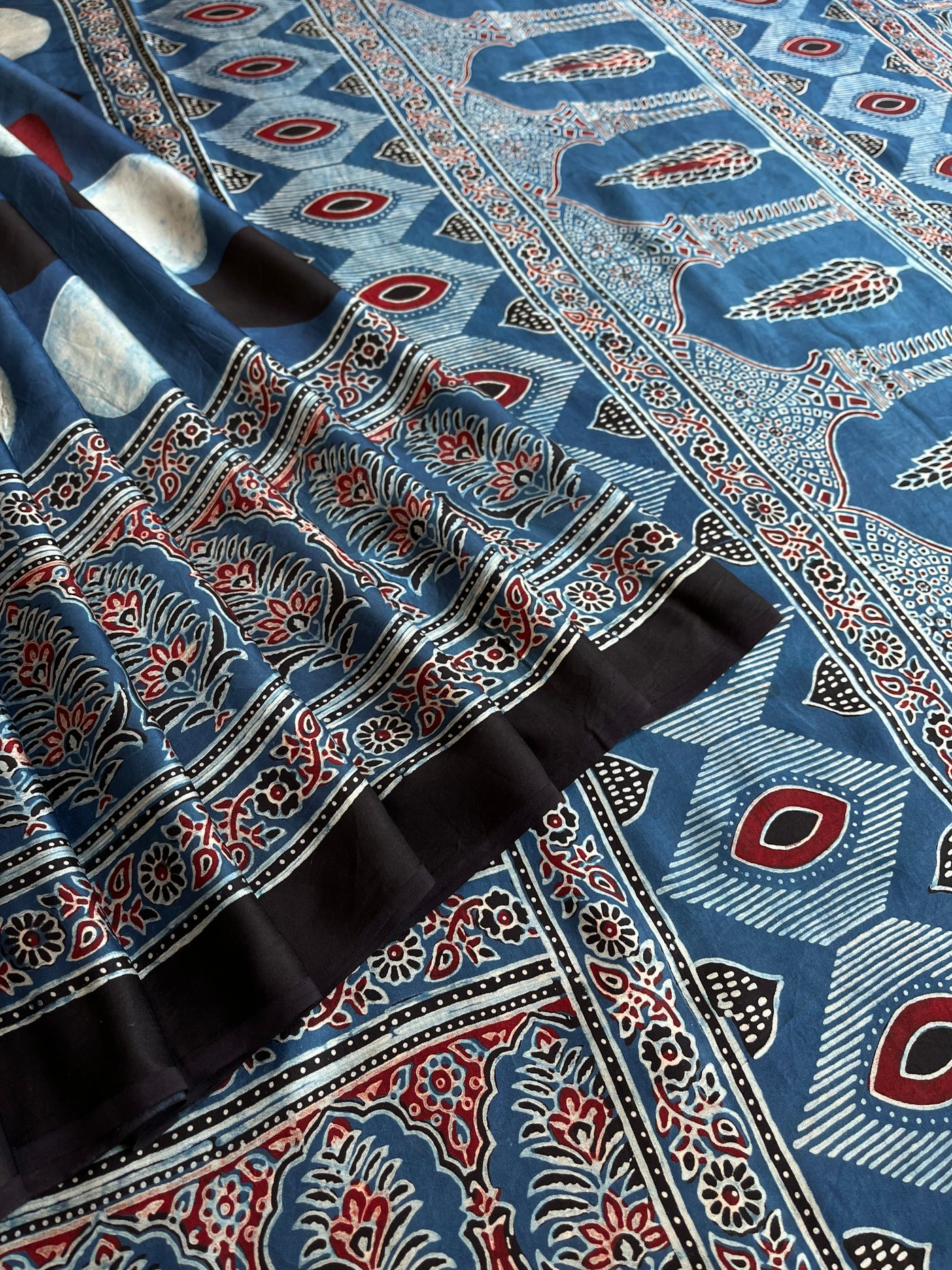 Indigo Diary: HANDBLOCK AJRAKH MODAL SILK SAREE