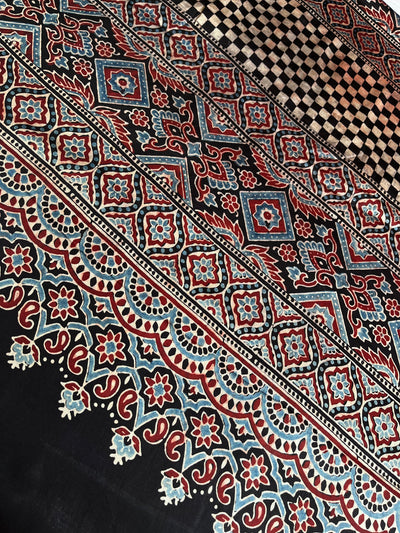 JANANI: HANDBLOCK AJRAKH MODAL SILK SAREE
