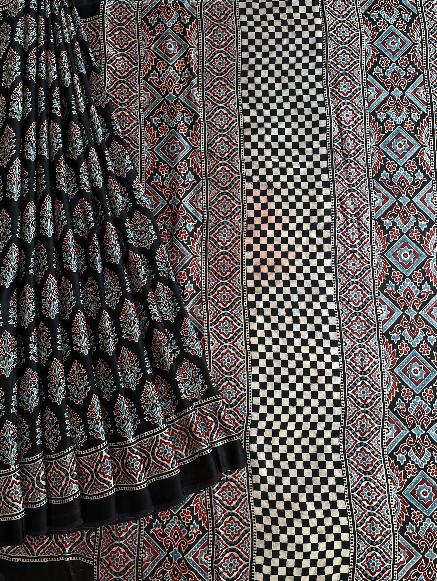 JANANI: HANDBLOCK AJRAKH MODAL SILK SAREE