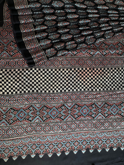 JANANI: HANDBLOCK AJRAKH MODAL SILK SAREE