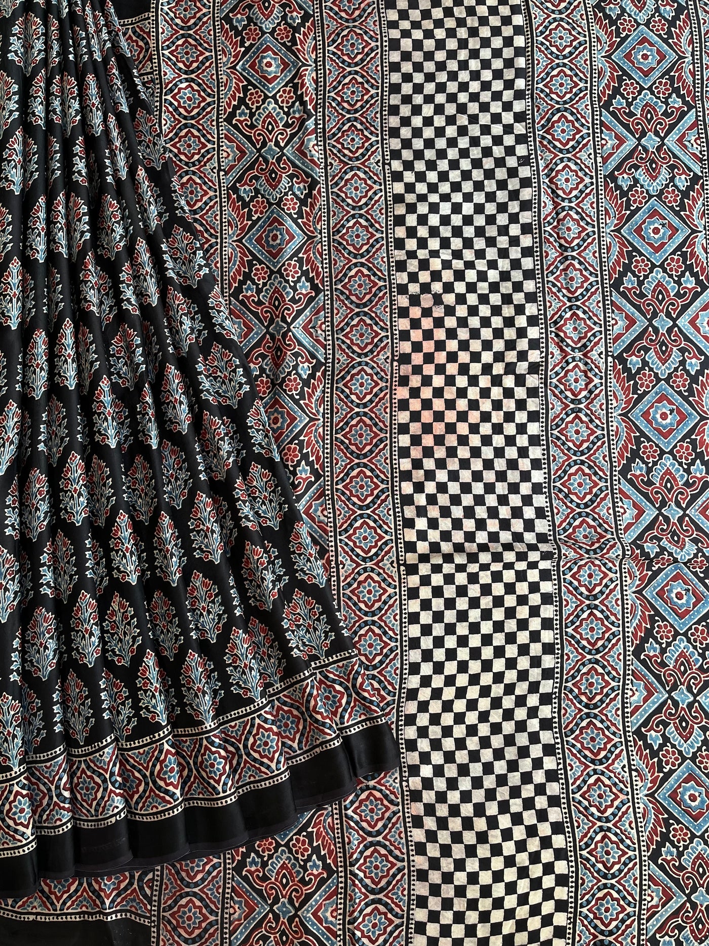 JANANI: HANDBLOCK AJRAKH MODAL SILK SAREE