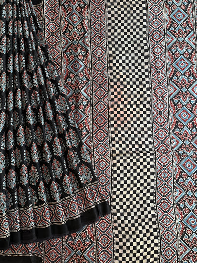 JANANI: HANDBLOCK AJRAKH MODAL SILK SAREE