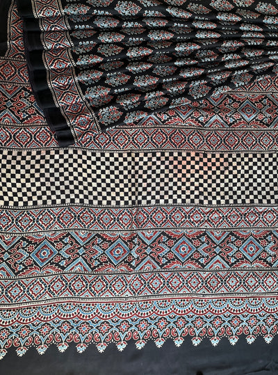 JANANI: HANDBLOCK AJRAKH MODAL SILK SAREE
