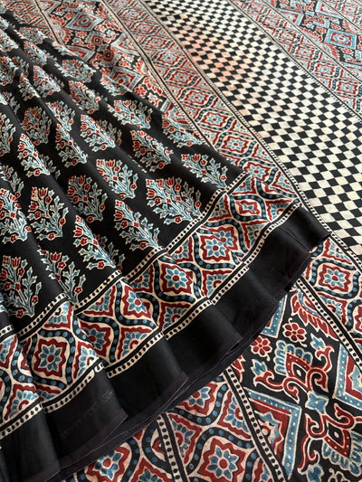 JANANI: HANDBLOCK AJRAKH MODAL SILK SAREE