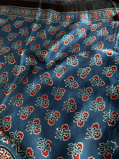 NANCY: HAND BLOCK AJRAKH MODAL SILK SAREE