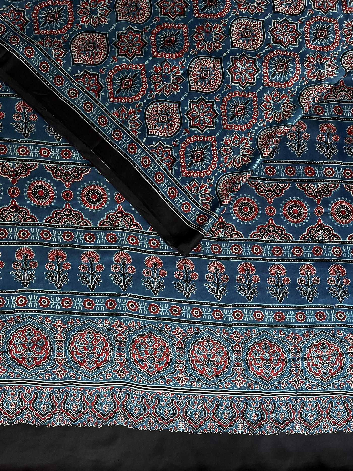 NANCY: HAND BLOCK AJRAKH MODAL SILK SAREE