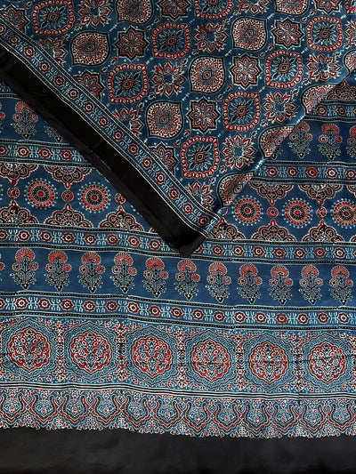 NANCY: HAND BLOCK AJRAKH MODAL SILK SAREE