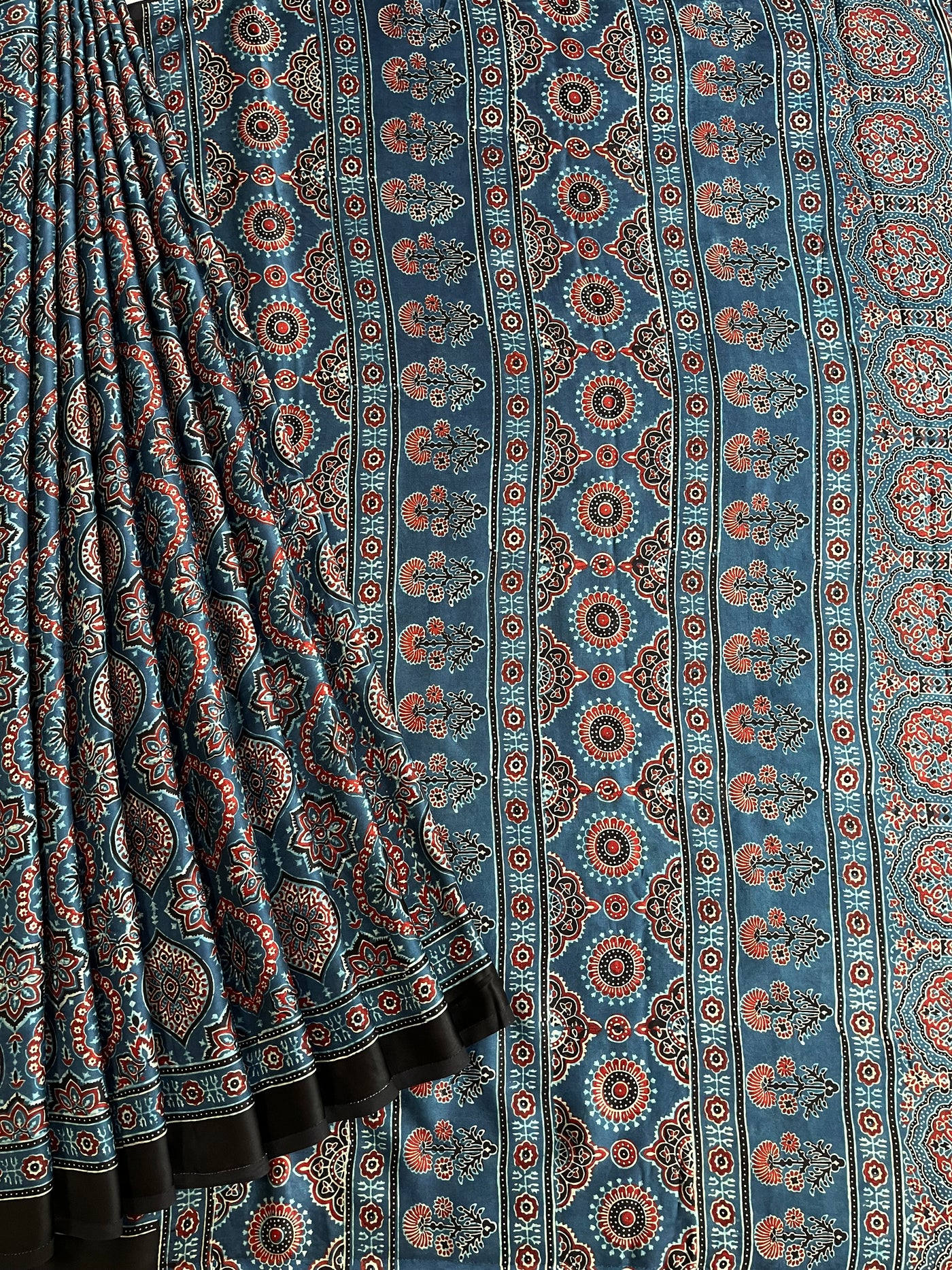 NANCY: HAND BLOCK AJRAKH MODAL SILK SAREE