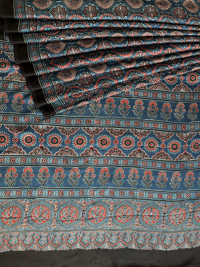 NANCY: HAND BLOCK AJRAKH MODAL SILK SAREE