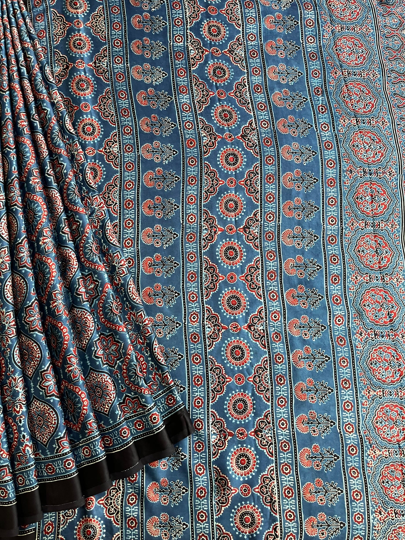 NANCY: HAND BLOCK AJRAKH MODAL SILK SAREE