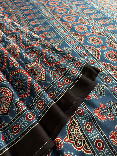 NANCY: HAND BLOCK AJRAKH MODAL SILK SAREE