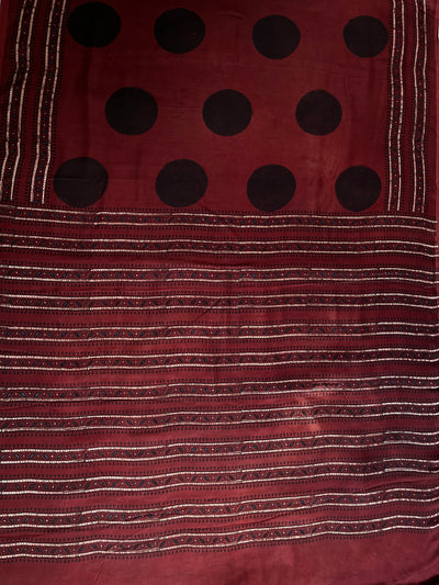 JIYA: HAND BLOCK AJRAKH MODAL SILK SAREE