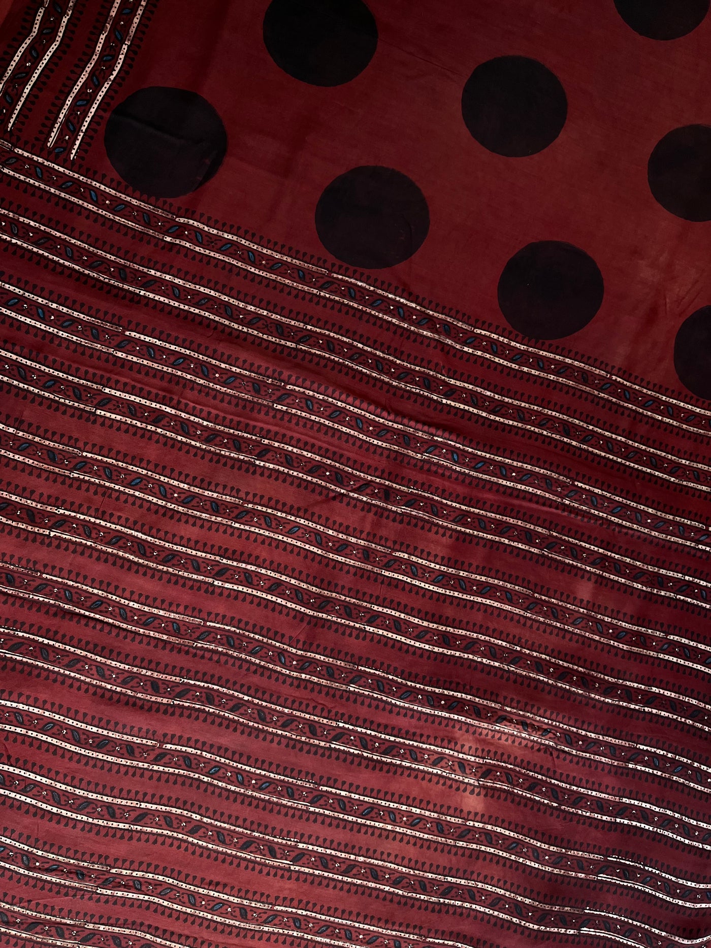 JIYA: HAND BLOCK AJRAKH MODAL SILK SAREE
