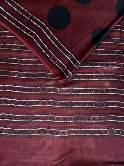 JIYA: HAND BLOCK AJRAKH MODAL SILK SAREE