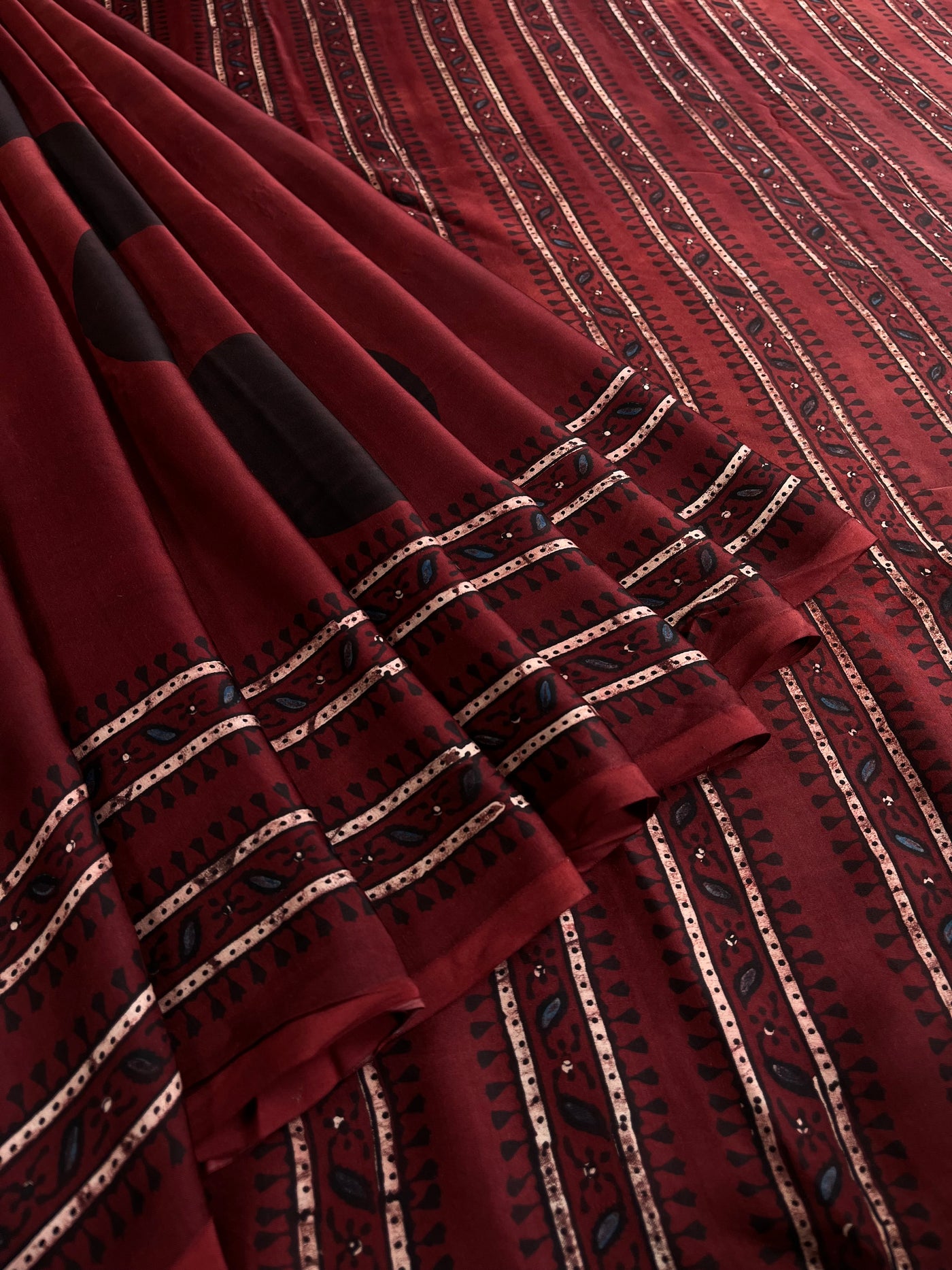 JIYA: HAND BLOCK AJRAKH MODAL SILK SAREE