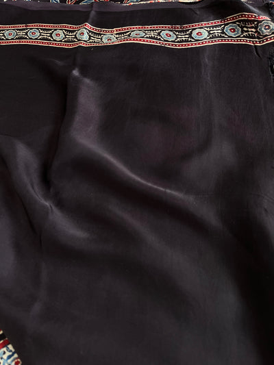 MUKUDNI: HAND BLOCK AJRAKH MODAL SILK SAREE