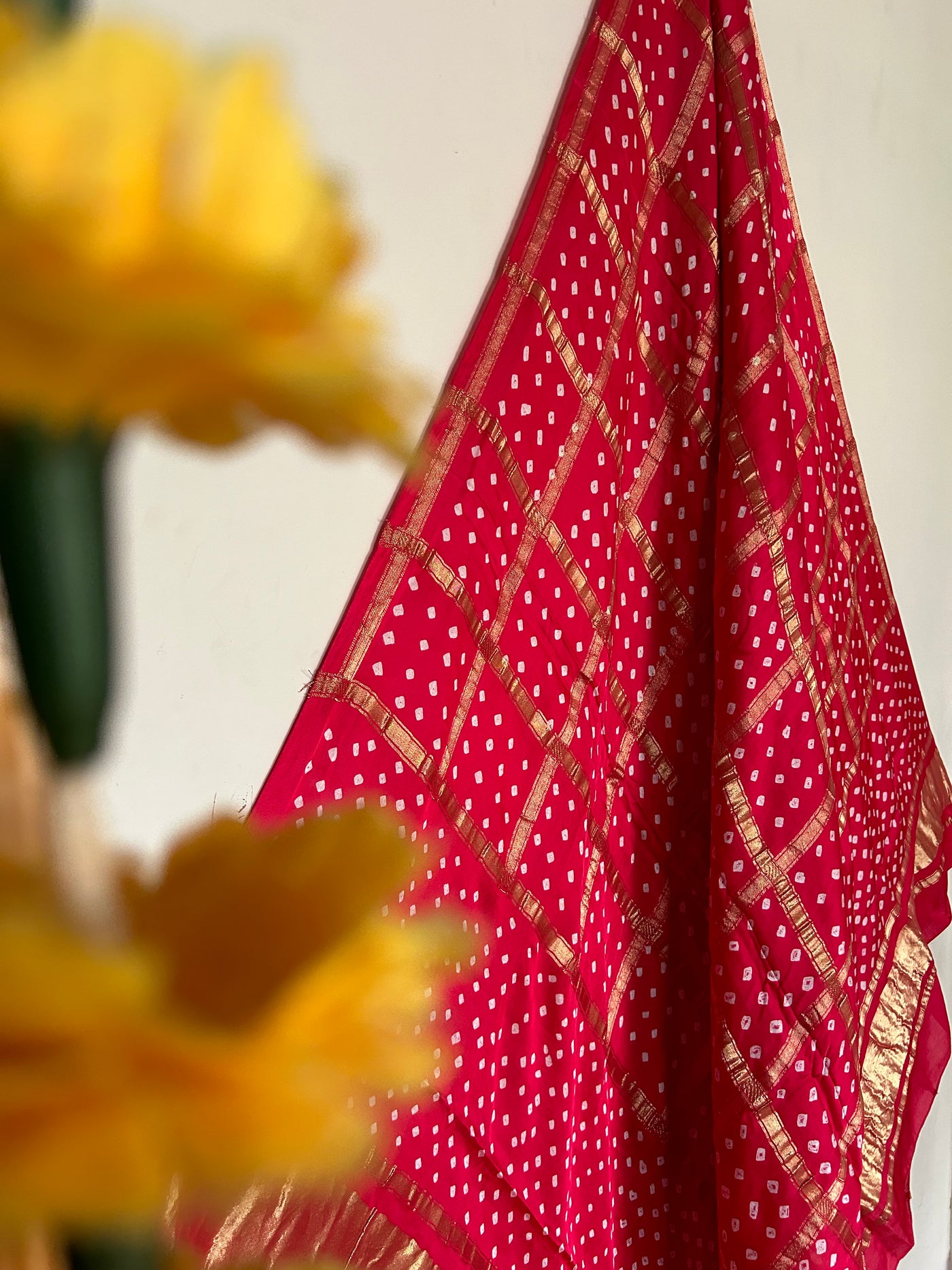 BARKHA: BANDHE TISSUE MODAL SILK GHARCHOLA DUPATTA