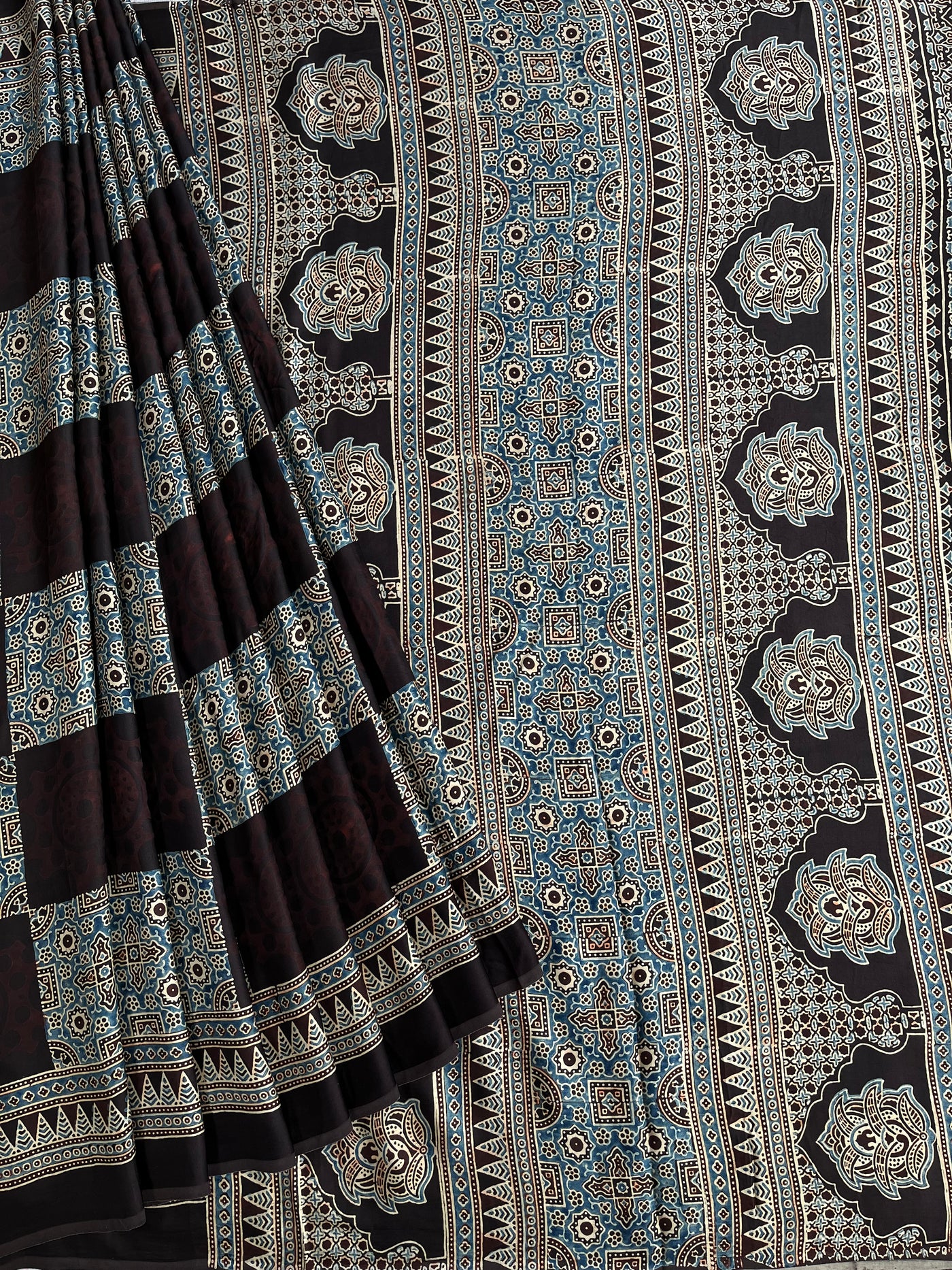 NAYANTARA: HAND BLOCK AJRAKH MODAL SILK SAREE