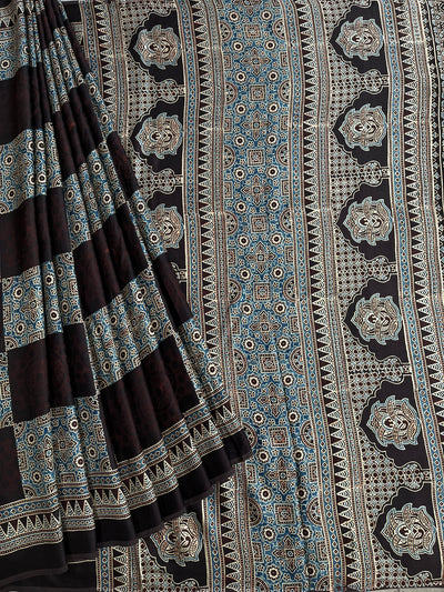 NAYANTARA: HAND BLOCK AJRAKH MODAL SILK SAREE