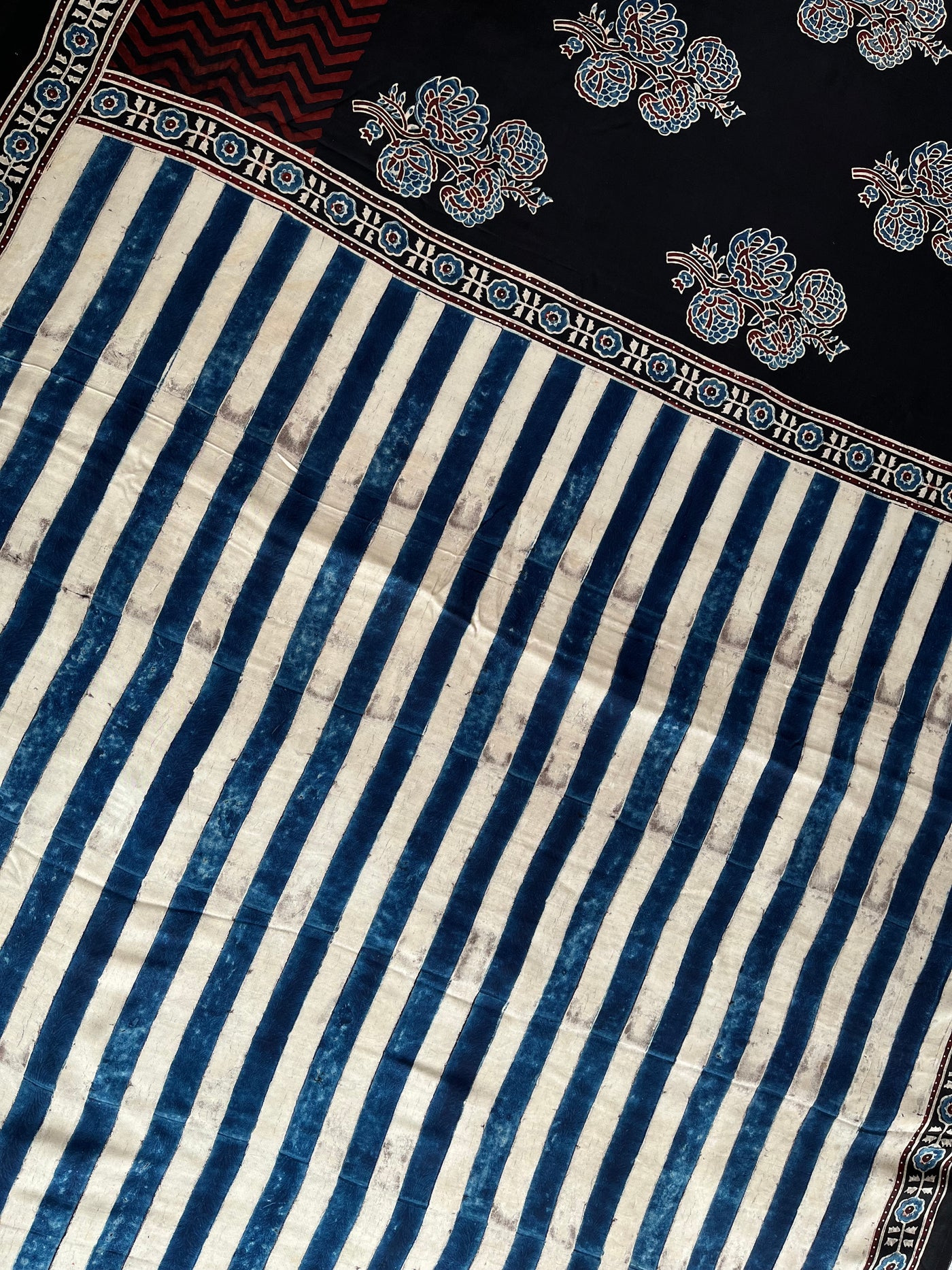 SUHASINI: HAND BLOCK AJRAKH MODAL SILK SAREE