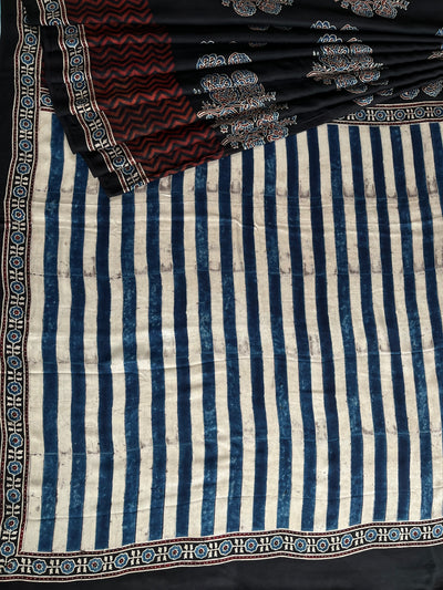 SUHASINI: HAND BLOCK AJRAKH MODAL SILK SAREE