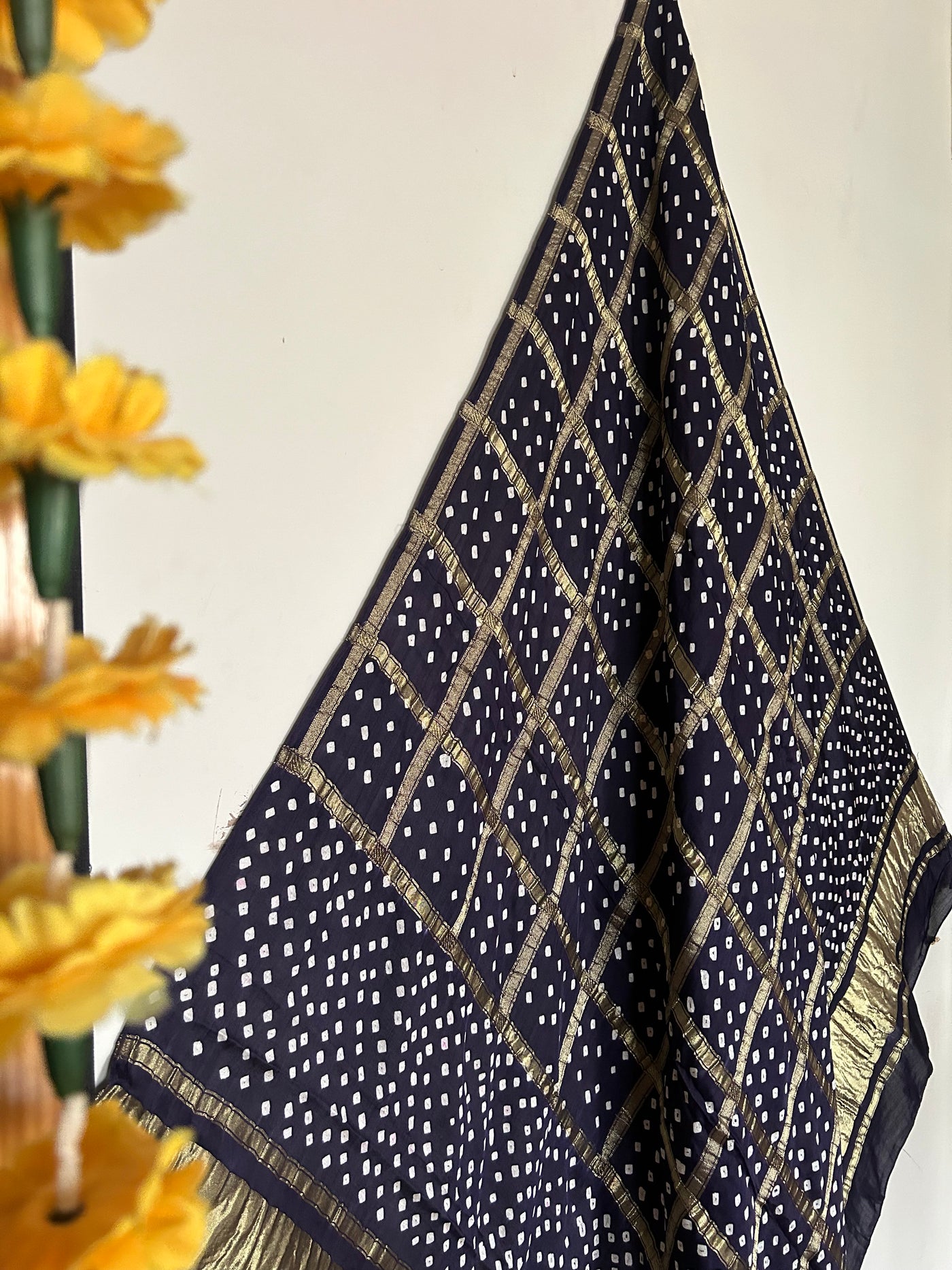 BASANT : BANDHE TISSUE MODAL SILK GHARCHOLA DUPATTA