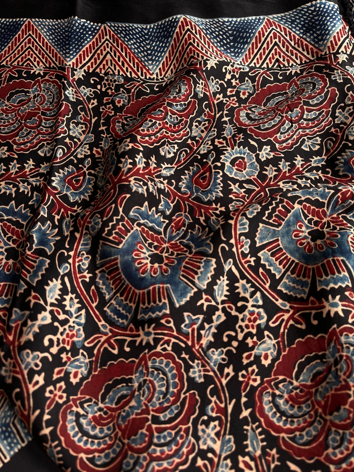 MOHANI: HAND BLOCK AJRAKH MODAL SILK SAREE