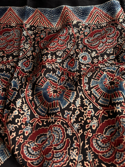 MOHANI: HAND BLOCK AJRAKH MODAL SILK SAREE