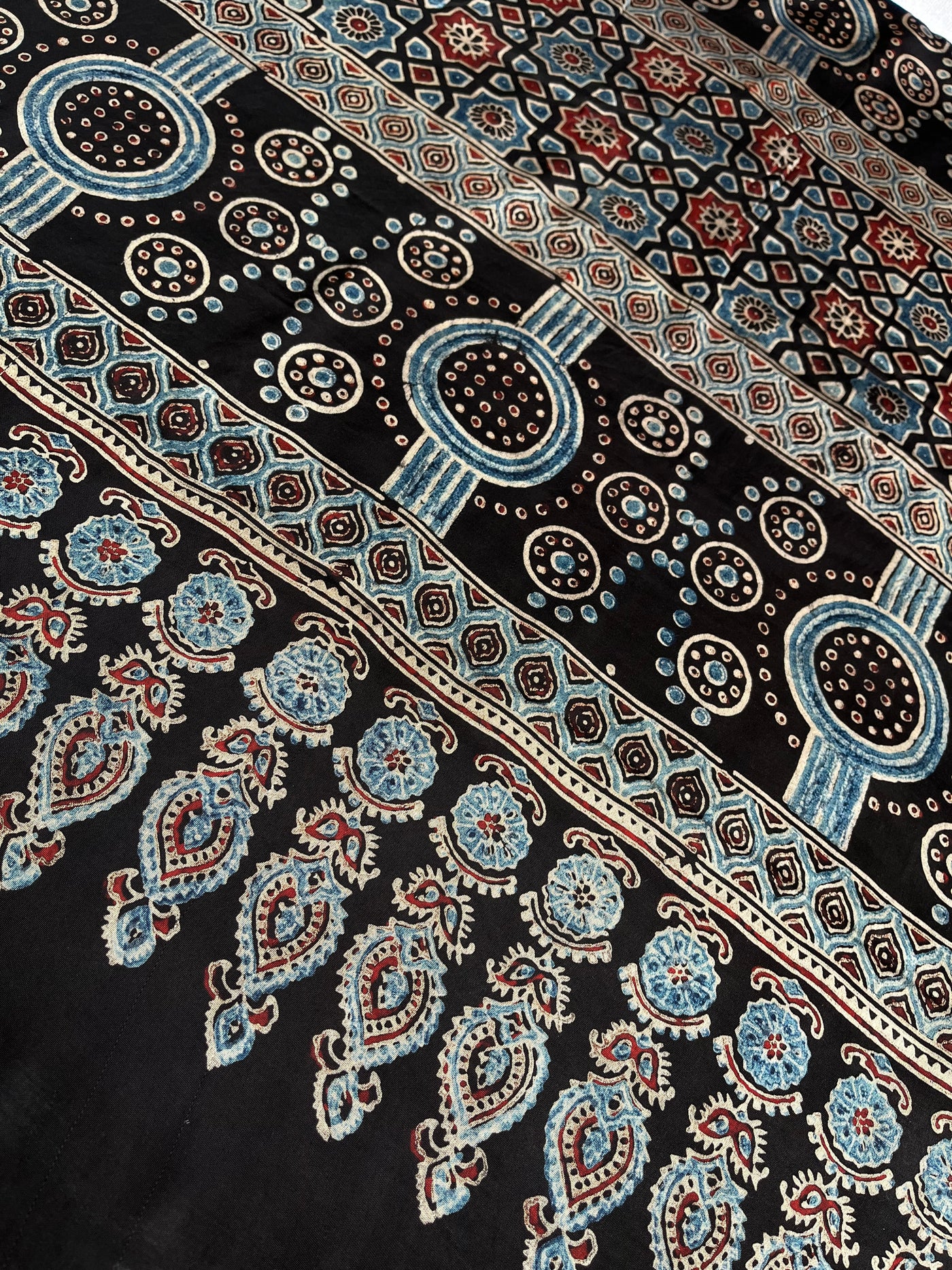 LEKHANI: HAND BLOCK AJRAKH MODAL SILK SAREE