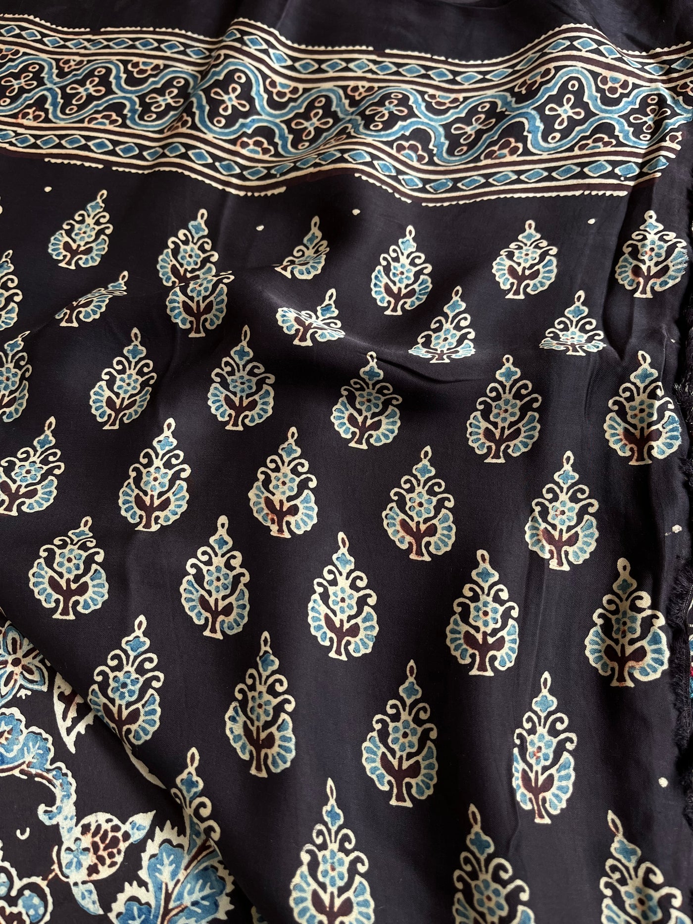 NANDINI: HAND BLOCK AJRAKH MODAL SILK SAREE