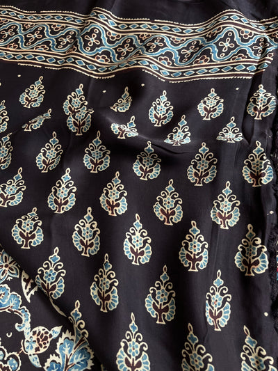 NANDINI: HAND BLOCK AJRAKH MODAL SILK SAREE
