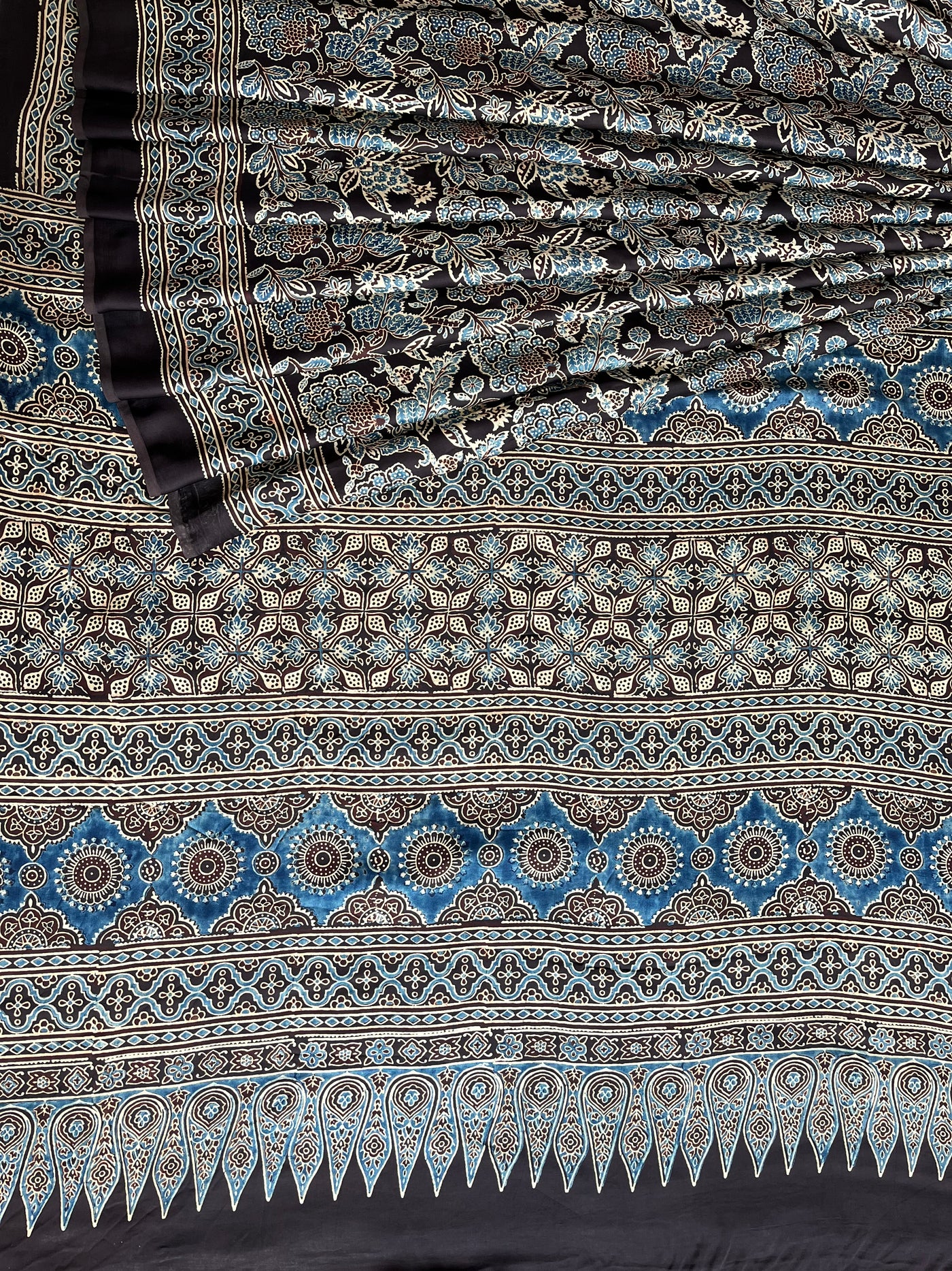 NANDINI: HAND BLOCK AJRAKH MODAL SILK SAREE