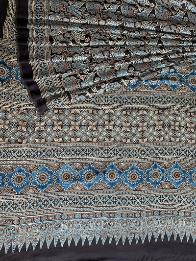 NANDINI: HAND BLOCK AJRAKH MODAL SILK SAREE