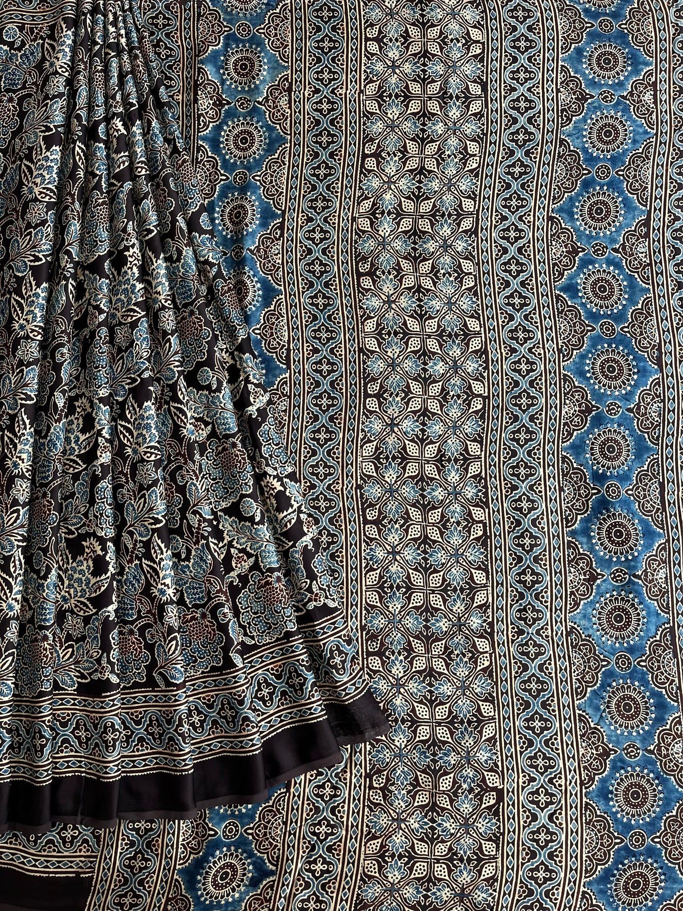 NANDINI: HAND BLOCK AJRAKH MODAL SILK SAREE