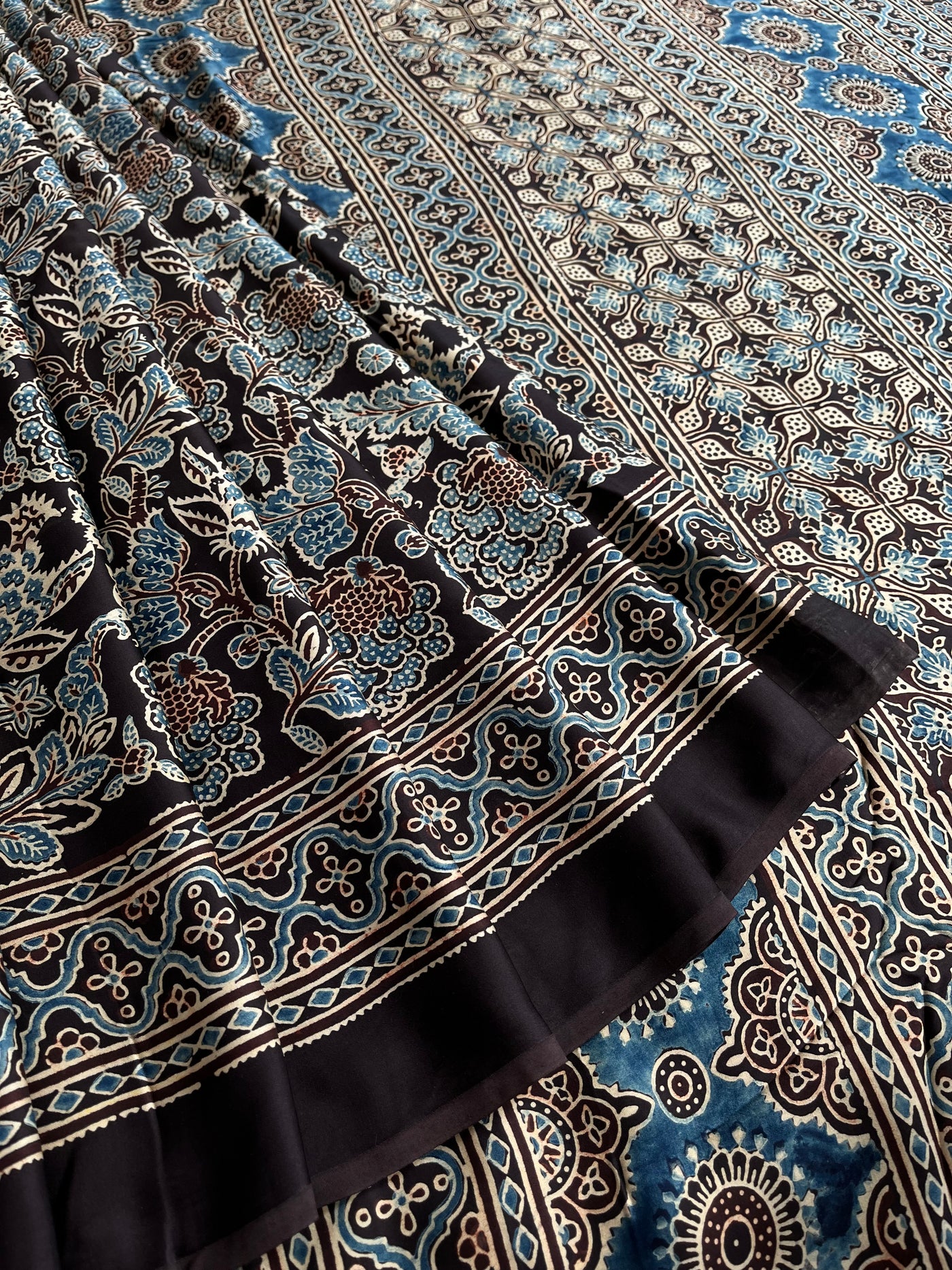 NANDINI: HAND BLOCK AJRAKH MODAL SILK SAREE