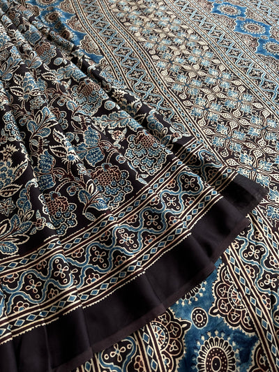 NANDINI: HAND BLOCK AJRAKH MODAL SILK SAREE