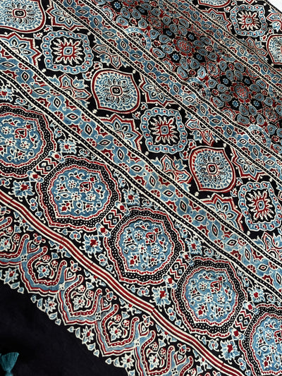 DAMINI: HAND BLOCK AJRAKH MODAL SILK SAREE