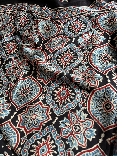 DAMINI: HAND BLOCK AJRAKH MODAL SILK SAREE