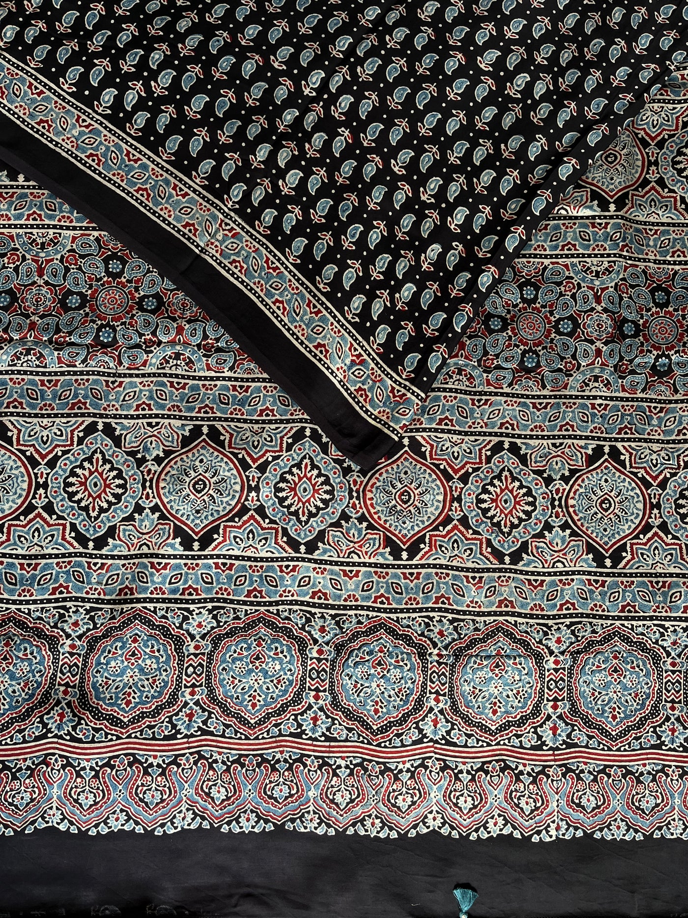 DAMINI: HAND BLOCK AJRAKH MODAL SILK SAREE