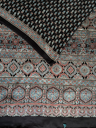 DAMINI: HAND BLOCK AJRAKH MODAL SILK SAREE