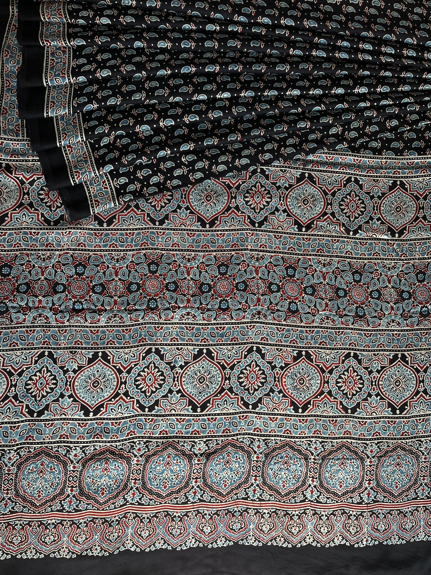 DAMINI: HAND BLOCK AJRAKH MODAL SILK SAREE