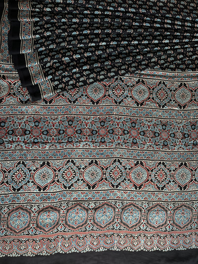 DAMINI: HAND BLOCK AJRAKH MODAL SILK SAREE